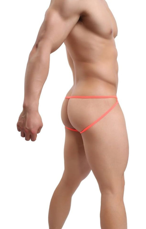 Men Orange Super Sexy Jock Straps Underwear, with Front Enhancer